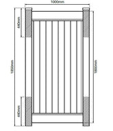 Full privacy gate, Hampton Fence Gate, PVC, 1800 x 1000mm, 7 year Warranty